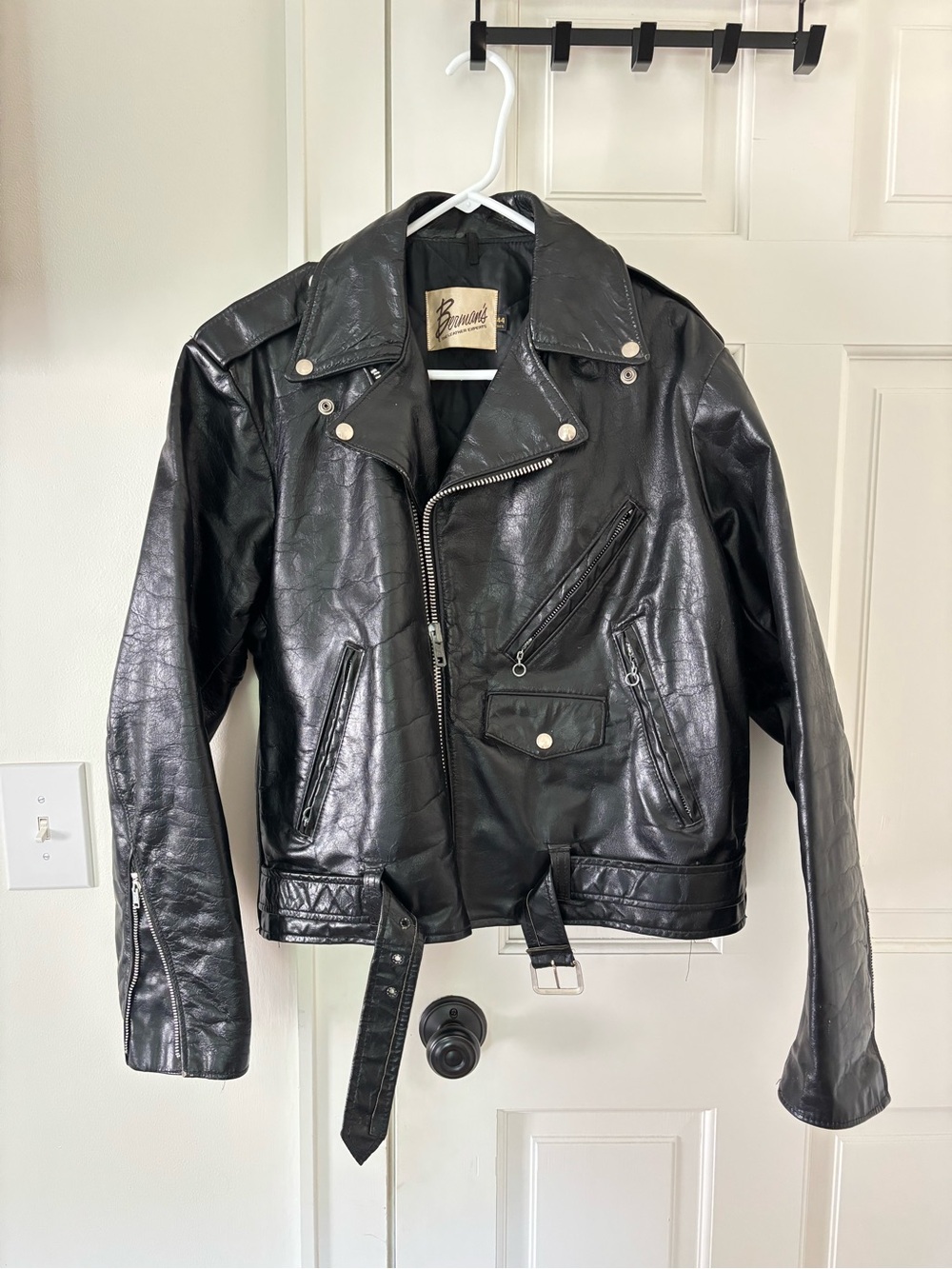 Vintage 1980s Berman’s Genuine Leather Motorcycle Jacket